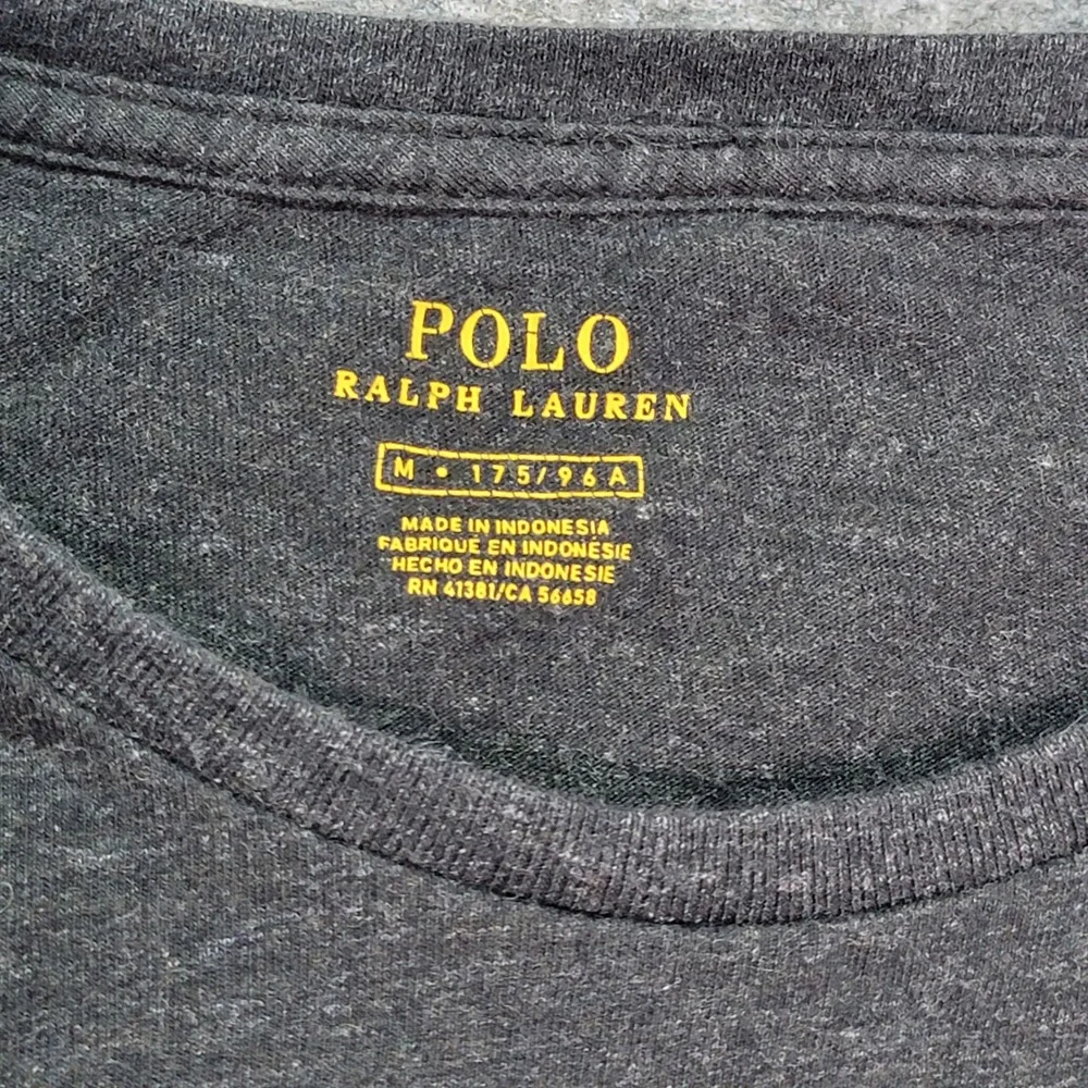 Polo Ralph Lauren Mens‎ Long Sleeve T-Shirt Gray Medium Casual Logo